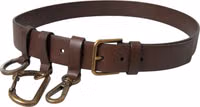 Brown Calf Leather Gold Metal Buckle Belt 5