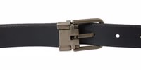Black Goat Leather Antique Metal Buckle Belt 4