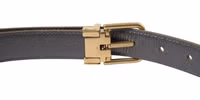 Metallic Gold Calf Leather Metal Buckle Belt 5