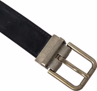 Black Suede Leather Gold Metal Buckle Belt 5