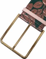 Multicolor Floral Jacquard Lurex Gold Buckle Belt 5
