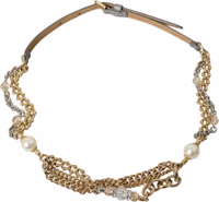 Blue Braided Gold Brass Chain Waist Belt 1