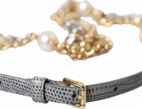 Blue Braided Gold Brass Chain Waist Belt 3
