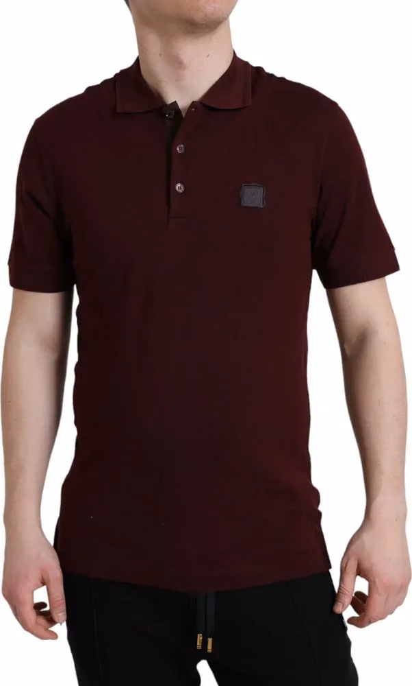 Maroon Collared Short Sleeves Polo T-shirt