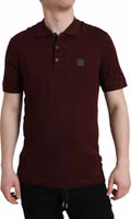 Maroon Collared Short Sleeves Polo T-shirt 1