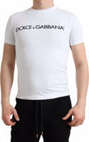 White Logo Print Cotton Crew Neck T-shirt 2