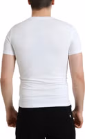 White Logo Print Cotton Crew Neck T-shirt 3