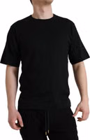 Black Logo Embossed Crew Neck Short Sleeves T-shirt 2