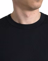 Black Logo Embossed Crew Neck Short Sleeves T-shirt 4