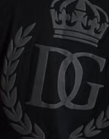 Black Logo Embossed Crew Neck Short Sleeves T-shirt 5