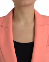 Pink Polyester Single Breasted Blazer Jacket 4