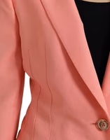 Pink Polyester Single Breasted Blazer Jacket 5