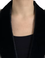 Black Crystal Embellished Overcoat Jacket 4