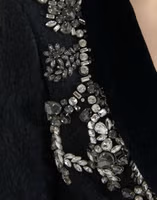 Black Crystal Embellished Overcoat Jacket 5
