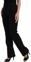 Black Wool Mid Waist Tapered Pants 2