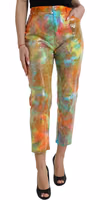 Multicolor Tie Dye Sequined High Waist Cropped Pants 1