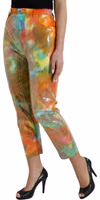 Multicolor Tie Dye Sequined High Waist Cropped Pants 2