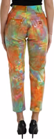 Multicolor Tie Dye Sequined High Waist Cropped Pants 3