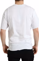 White Logo Crew Neck Short Sleeves T-shirt 3
