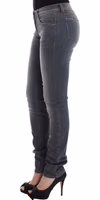 Gray Slim Jeans Denim Pants Skinny Leg Stretch 3