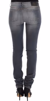 Gray Slim Jeans Denim Pants Skinny Leg Stretch 4