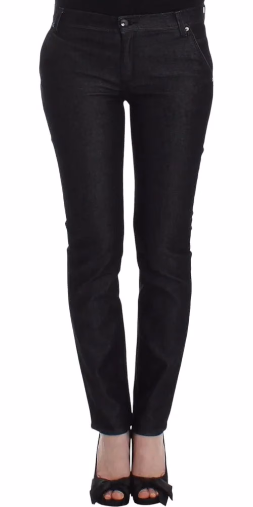 Black Slim Jeans Denim Pants Skinny Leg Stretch