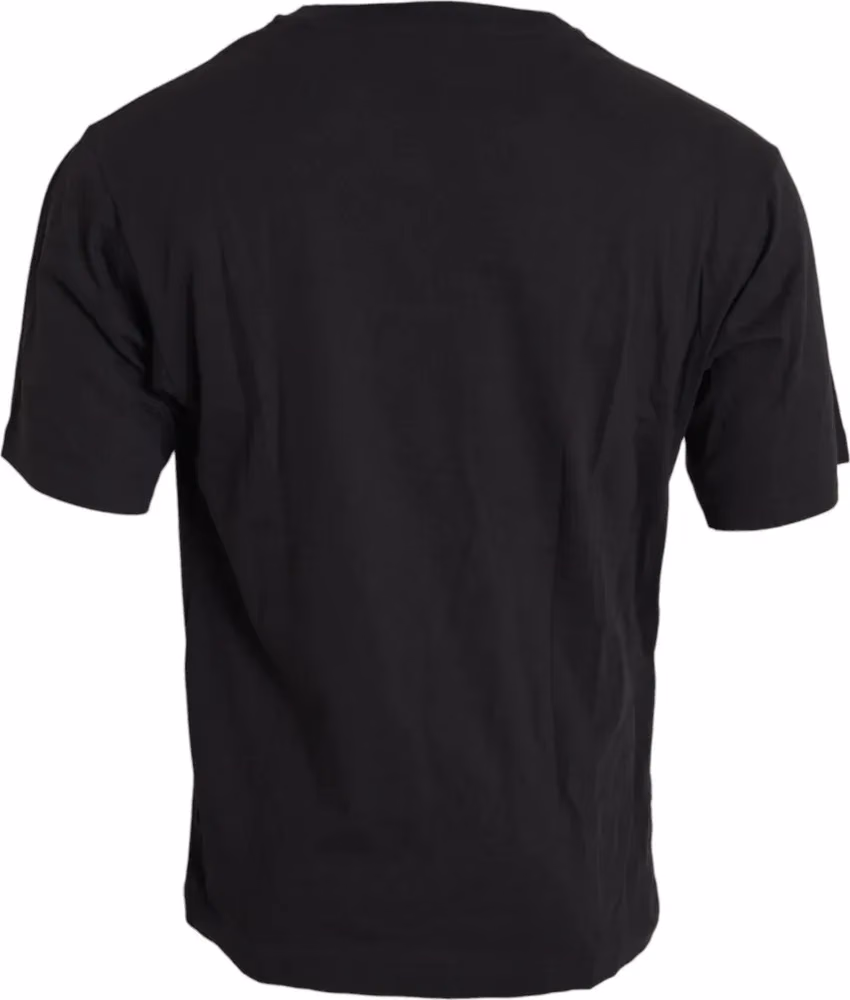 Black Printed Pocket Cotton Crewneck T-shirt