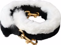 Black White Lapin Fur Accessory Shoulder Strap 2