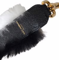 Black White Lapin Fur Accessory Shoulder Strap 4