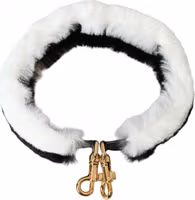 Black White Lapin Fur Accessory Shoulder Strap 5
