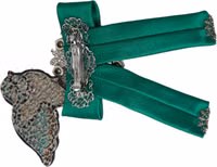 Green Satin Bird Crystal Women Hair Clip 4