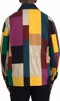 Multicolor Patchwork Cotton Collared Jacket 3