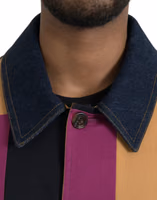 Multicolor Patchwork Cotton Collared Jacket 4