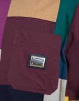 Multicolor Patchwork Cotton Collared Jacket 5