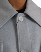 Light Blue Wool Button Trench Coat Jacket 5