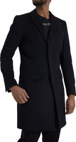Black Single Breasted Trench Coat Jacket 2