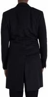 Black Single Breasted Trench Coat Jacket 3