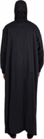 Black Polyester Hooded Long Windbreaker Jacket 3