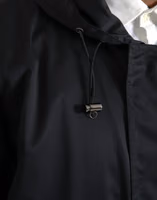 Black Polyester Hooded Long Windbreaker Jacket 5