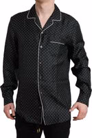 Black Polka Dot Silk Long Sleeve Shirt 2