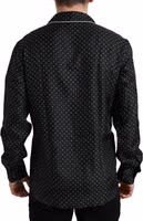 Black Polka Dot Silk Long Sleeve Shirt 3