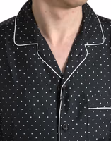 Black Polka Dot Silk Long Sleeve Shirt 4