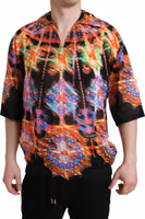Multicolor Luminarie Print Cotton T-shirt 1