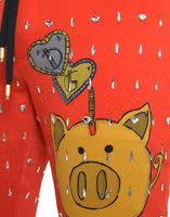 Red Year Of The Pig Jogger Sweatpants Pants 4