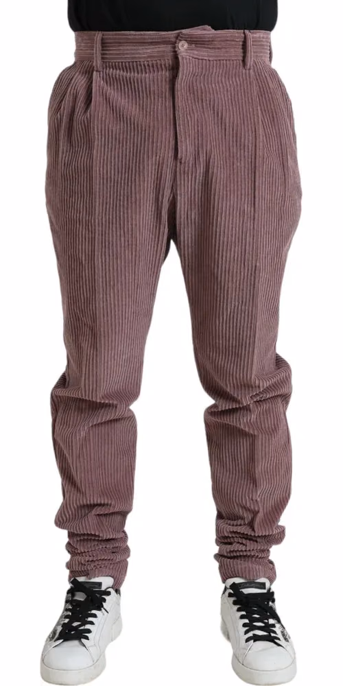 Purple Corduroy Cotton Stretch Skinny Pants