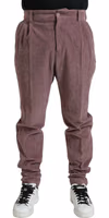Purple Corduroy Cotton Stretch Skinny Pants 1