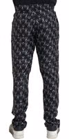 Black Horseshoe Print Silk Pants 3
