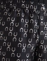 Black Horseshoe Print Silk Pants 4