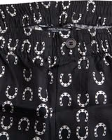 Black Horseshoe Print Silk Pants 5