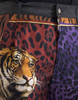 Multicolor Tiger Leopard Cotton Loose Tapered Pants 4